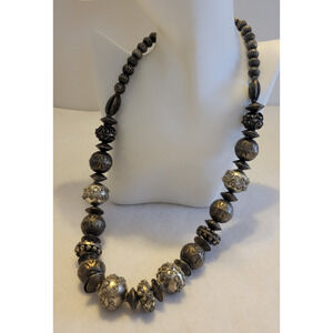 Tribal Boho Artisan Necklace Silver Tone Beaded Metal Statement Fashion Jewelry